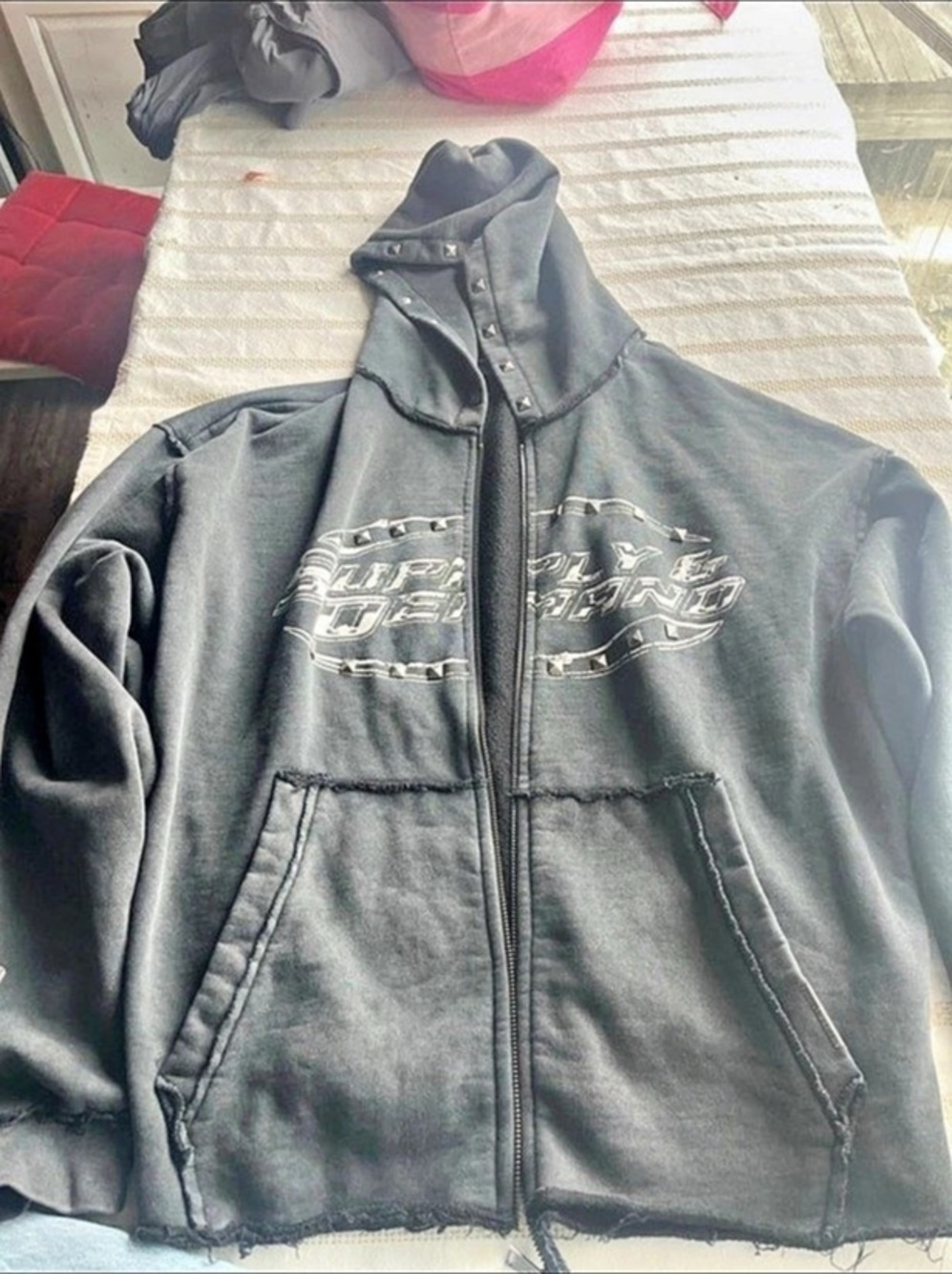 Supply & Demand Studded Full-Zip Hoodie Men's Black